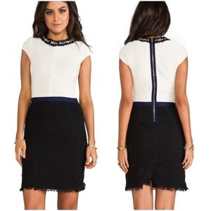 Rebecca Taylor Embellished Studded Tweed Dress